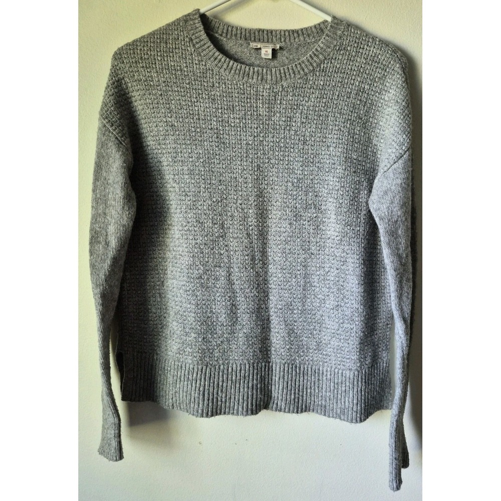 Gap Women's Shaker-Stitch Knit Sweater Wool Blend Heather Gray Size XS